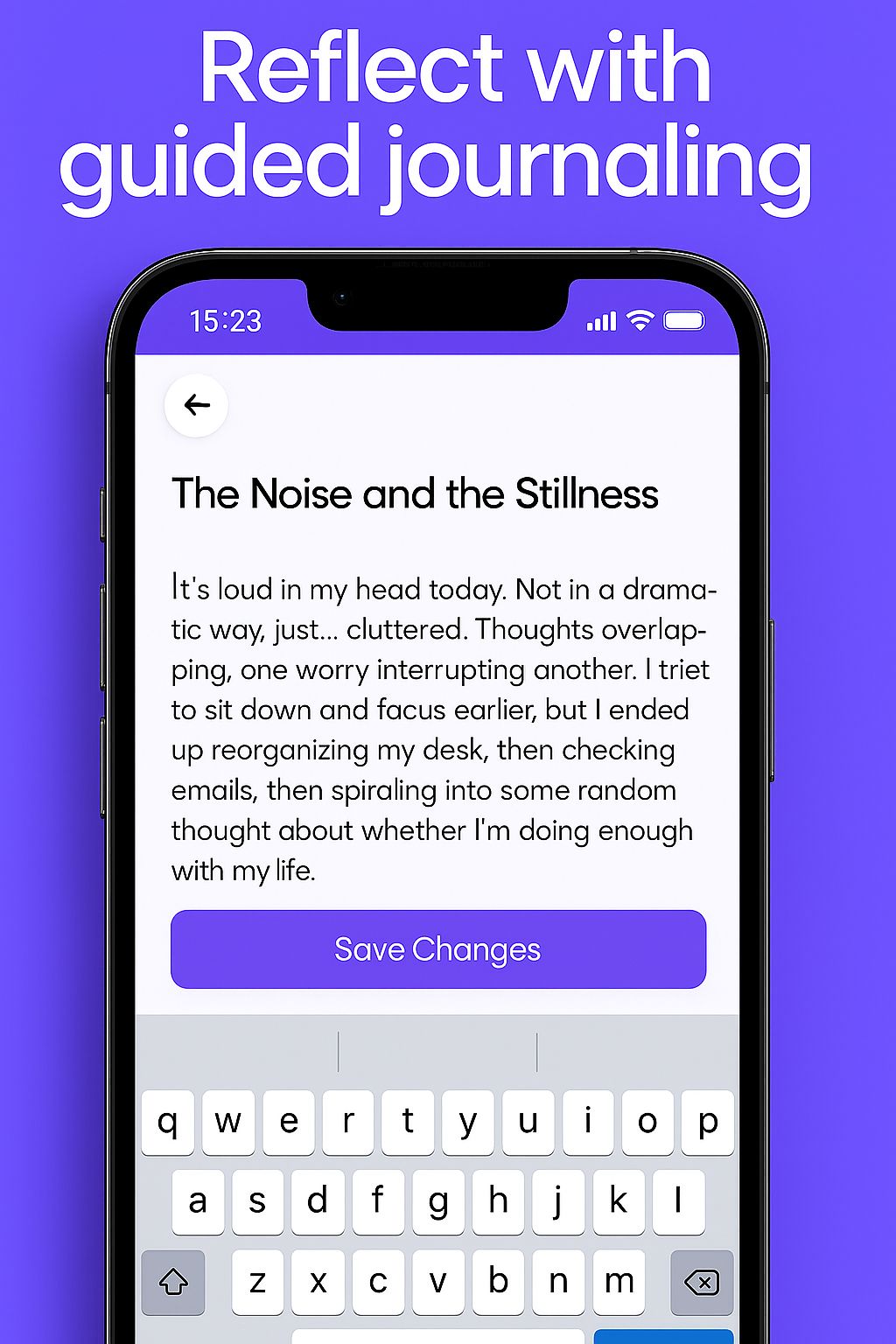 Screenshot of a journaling prompt in Mind Haven